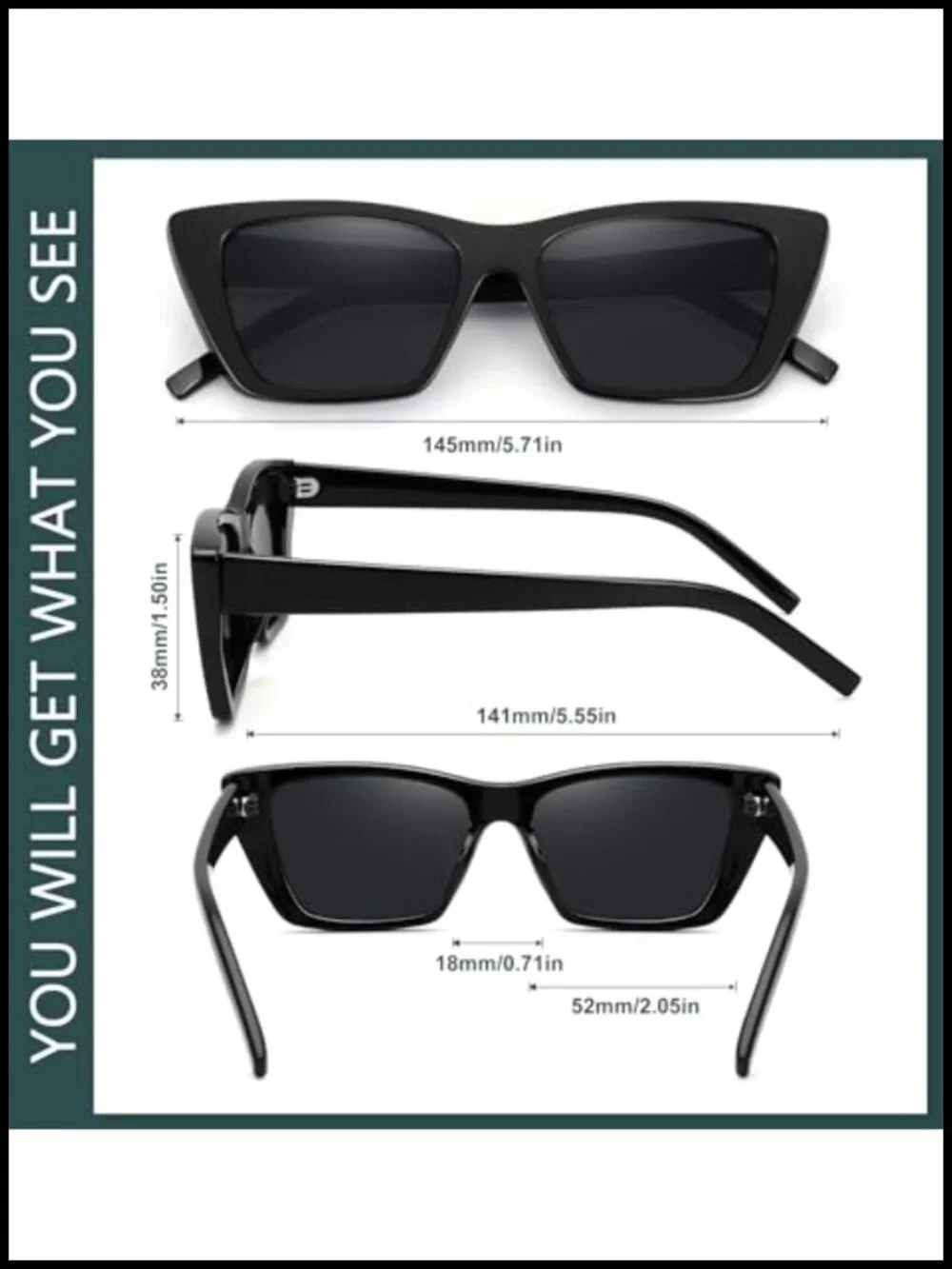 Vintage Cat Eye Sunglasses with Polarized UV400 Lenses